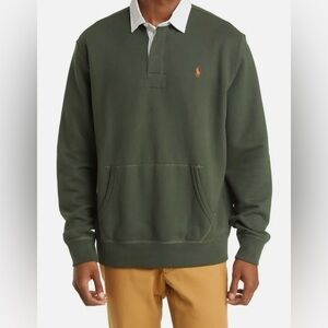 Polo Ralph Lauren Men’s The RL Fleece Rugby Sweatshirt Angler Green Size XL